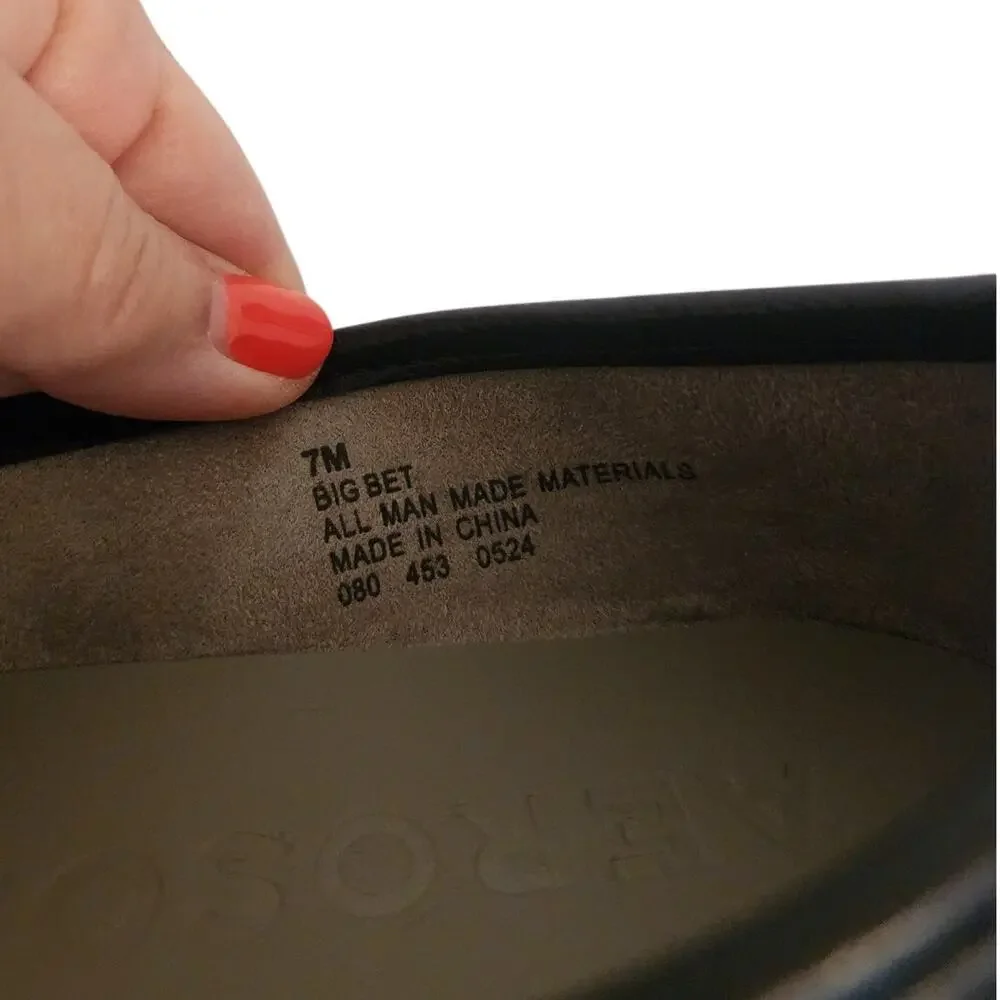 New Aerosoles Big Bet Flats Memory Foam Black 7M
